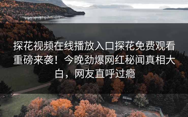 探花视频在线播放入口探花免费观看重磅来袭！今晚劲爆网红秘闻真相大白，网友直呼过瘾