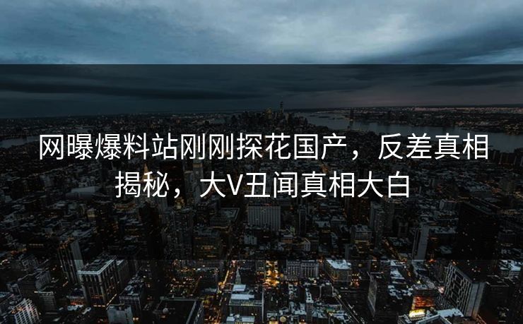 网曝爆料站刚刚探花国产，反差真相揭秘，大V丑闻真相大白