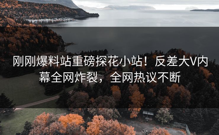 刚刚爆料站重磅探花小站！反差大V内幕全网炸裂，全网热议不断