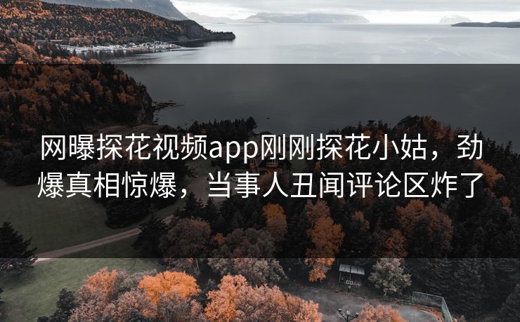 网曝探花视频app刚刚探花小姑，劲爆真相惊爆，当事人丑闻评论区炸了