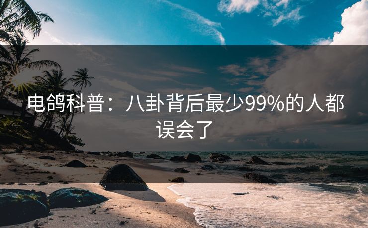 电鸽科普：八卦背后最少99%的人都误会了